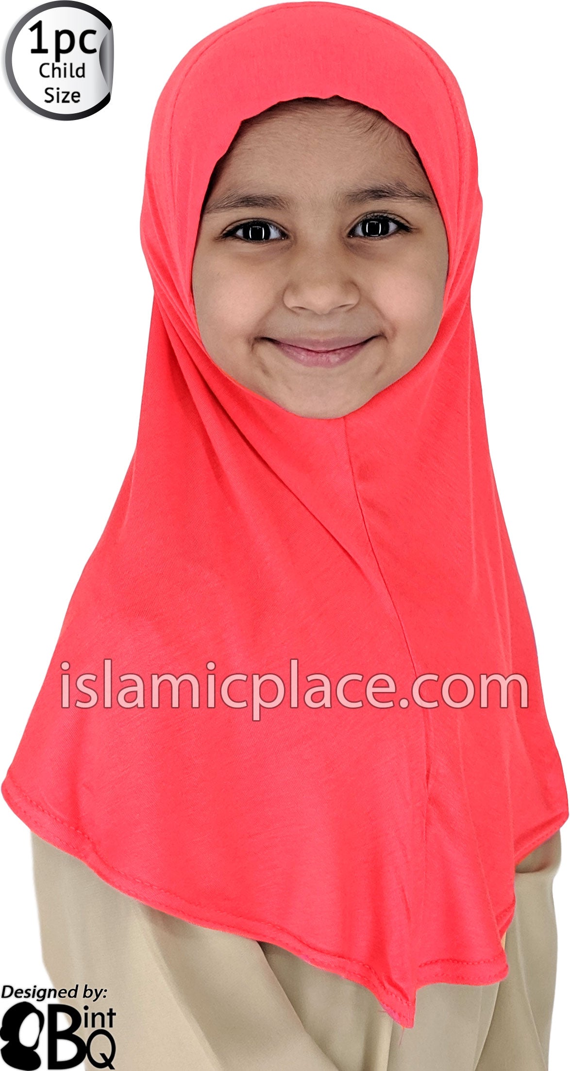 Coral - Plain Girl size (1-piece) Hijab Al-Amira