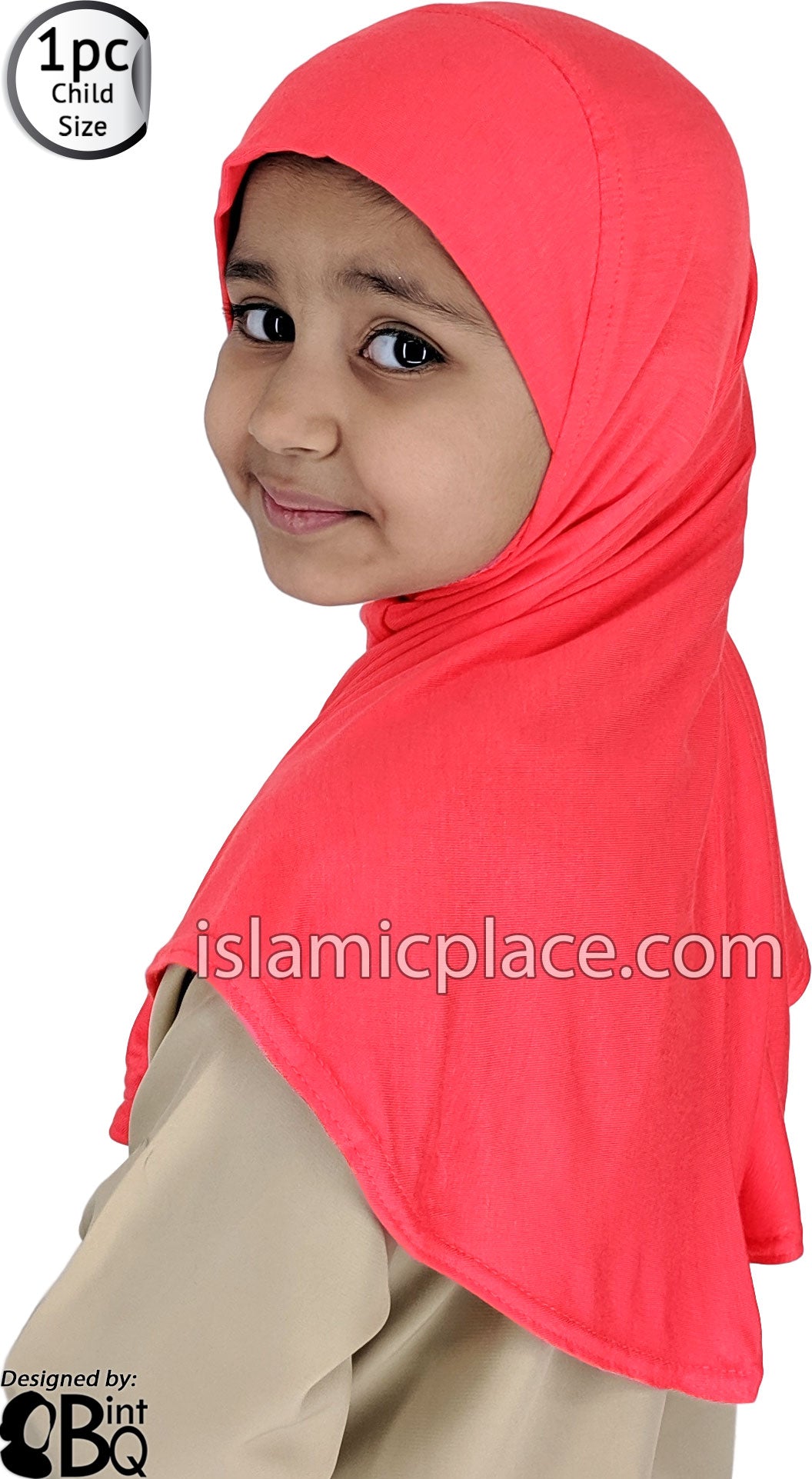 Coral - Plain Girl size (1-piece) Hijab Al-Amira
