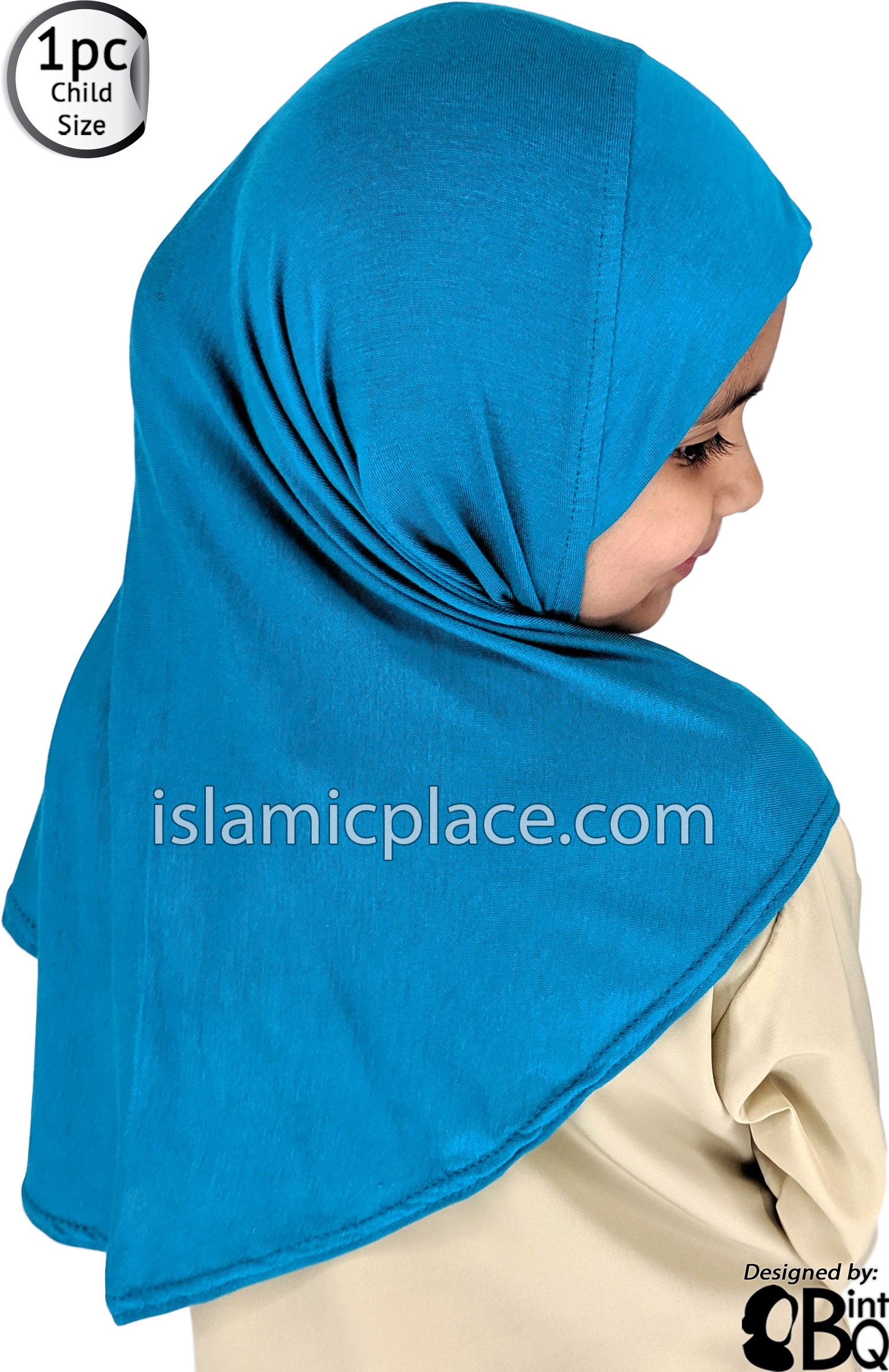 Light Teal - Plain Girl size (1-piece) Hijab Al-Amira