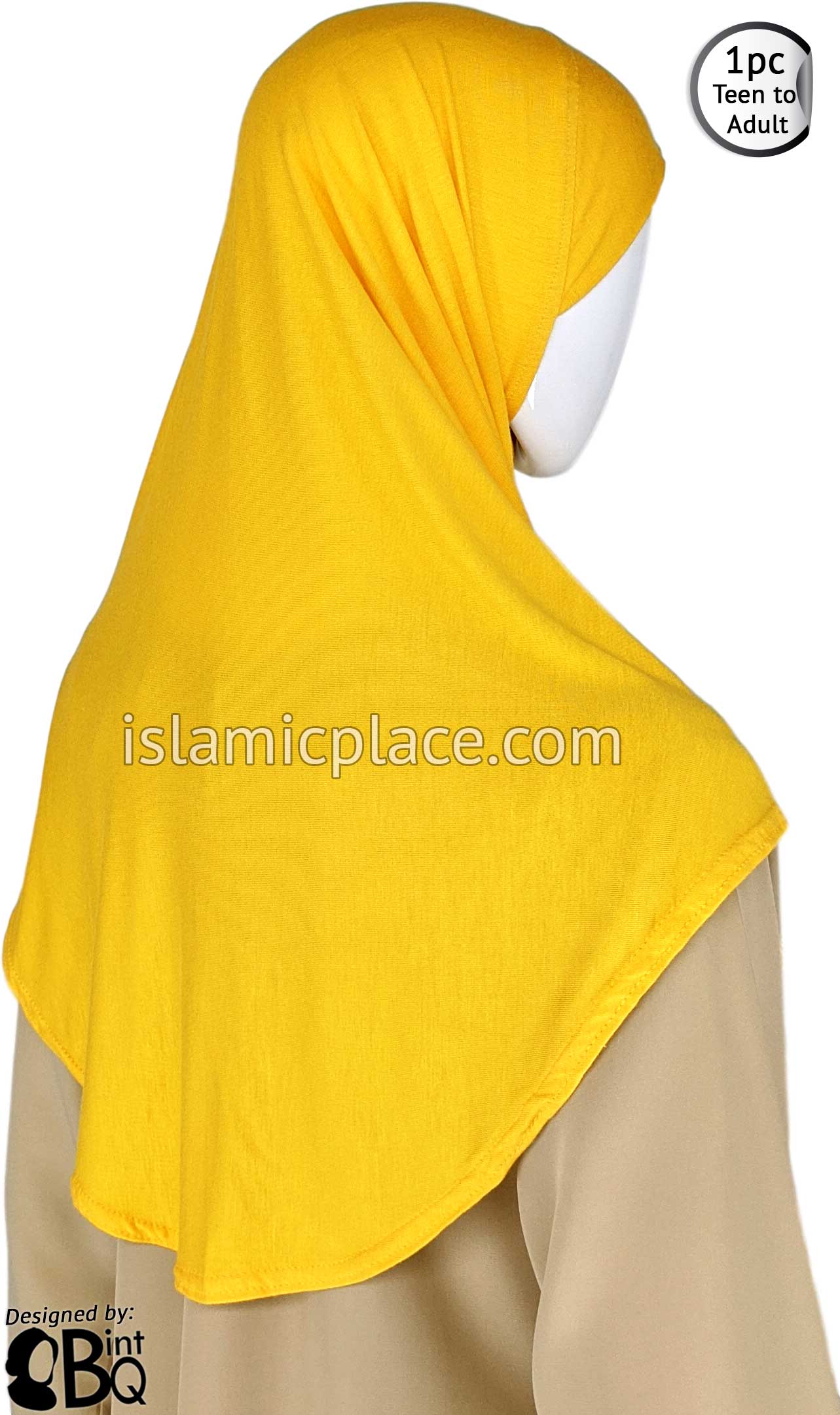 Gold - Plain Teen to Adult (Large) Hijab Al-Amira (1-piece style)