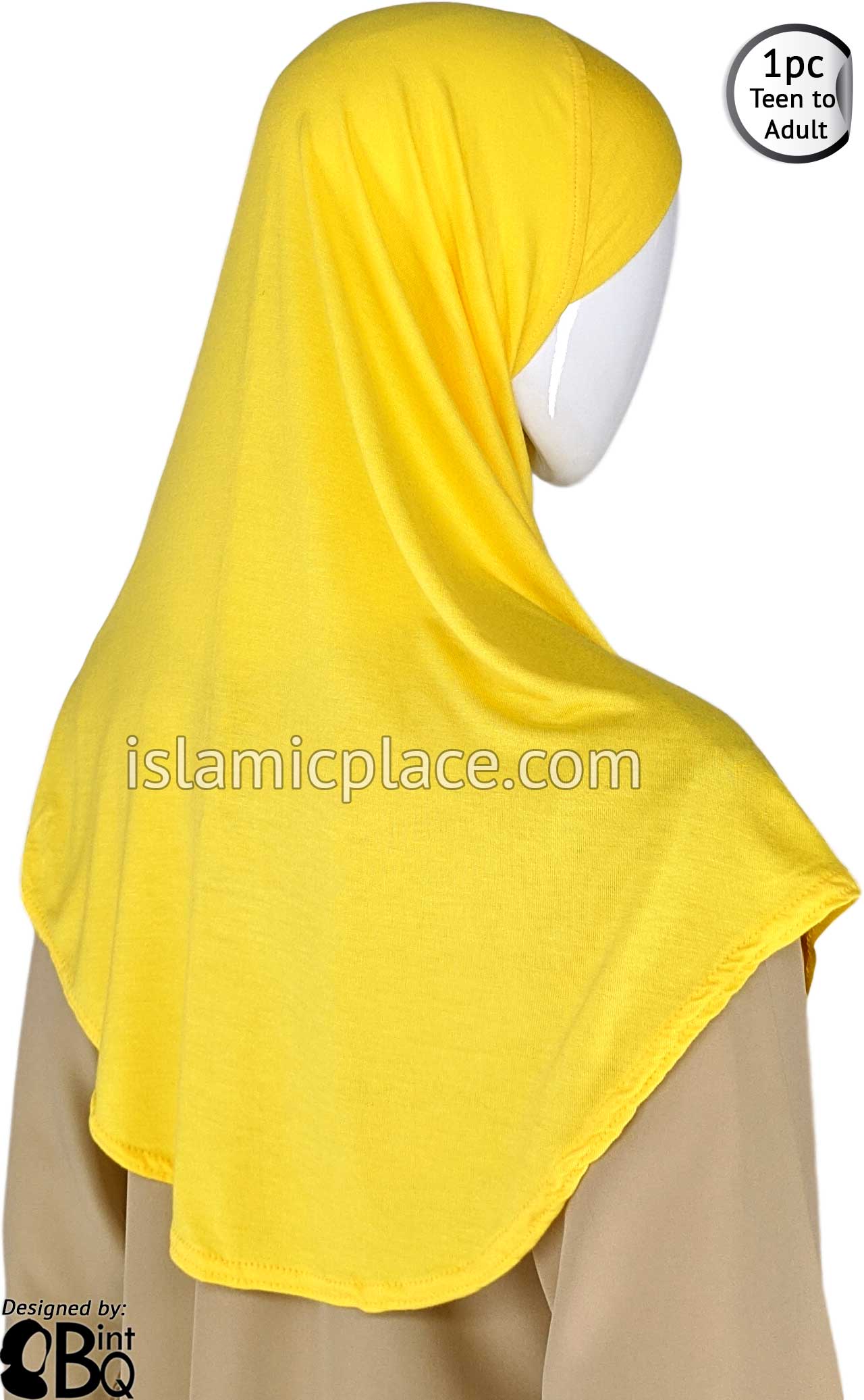 Banana Yellow - Plain Teen to Adult (Large) Hijab Al-Amira (1-piece style)