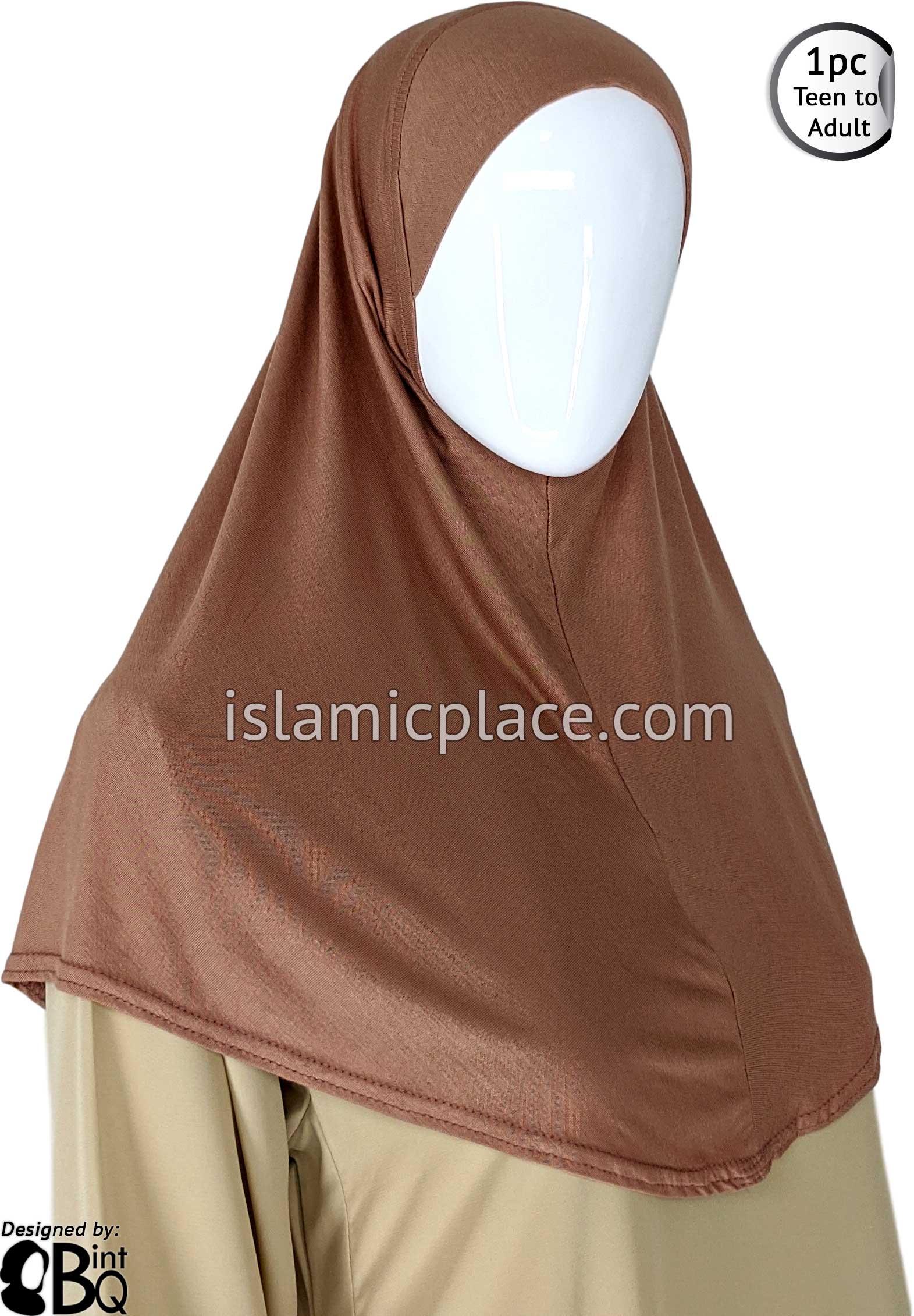 Glazed Pecan - Plain Teen to Adult (Large) Hijab Al-Amira (1-piece style)