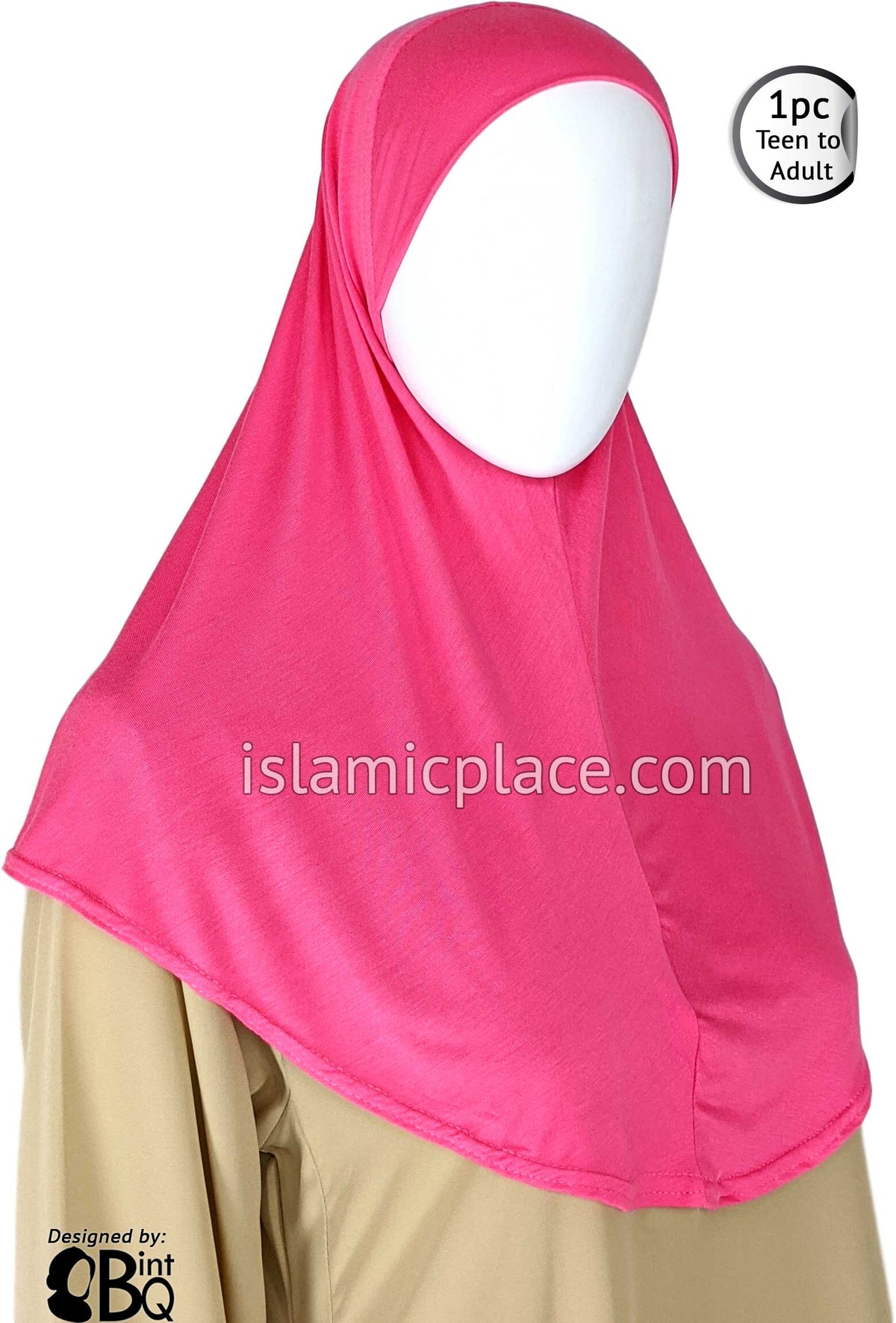Bubble Gum Pink - Plain Teen to Adult (Large) Hijab Al-Amira (1-piece style)