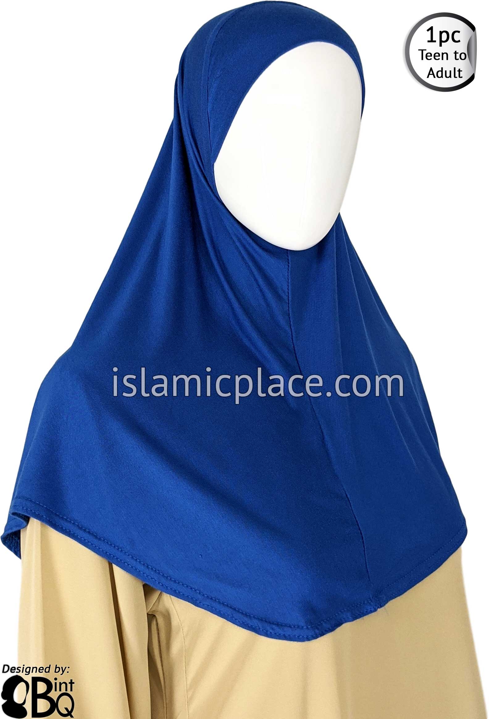 Cobalt - Plain Teen to Adult (Large) Hijab Al-Amira (1-piece style)