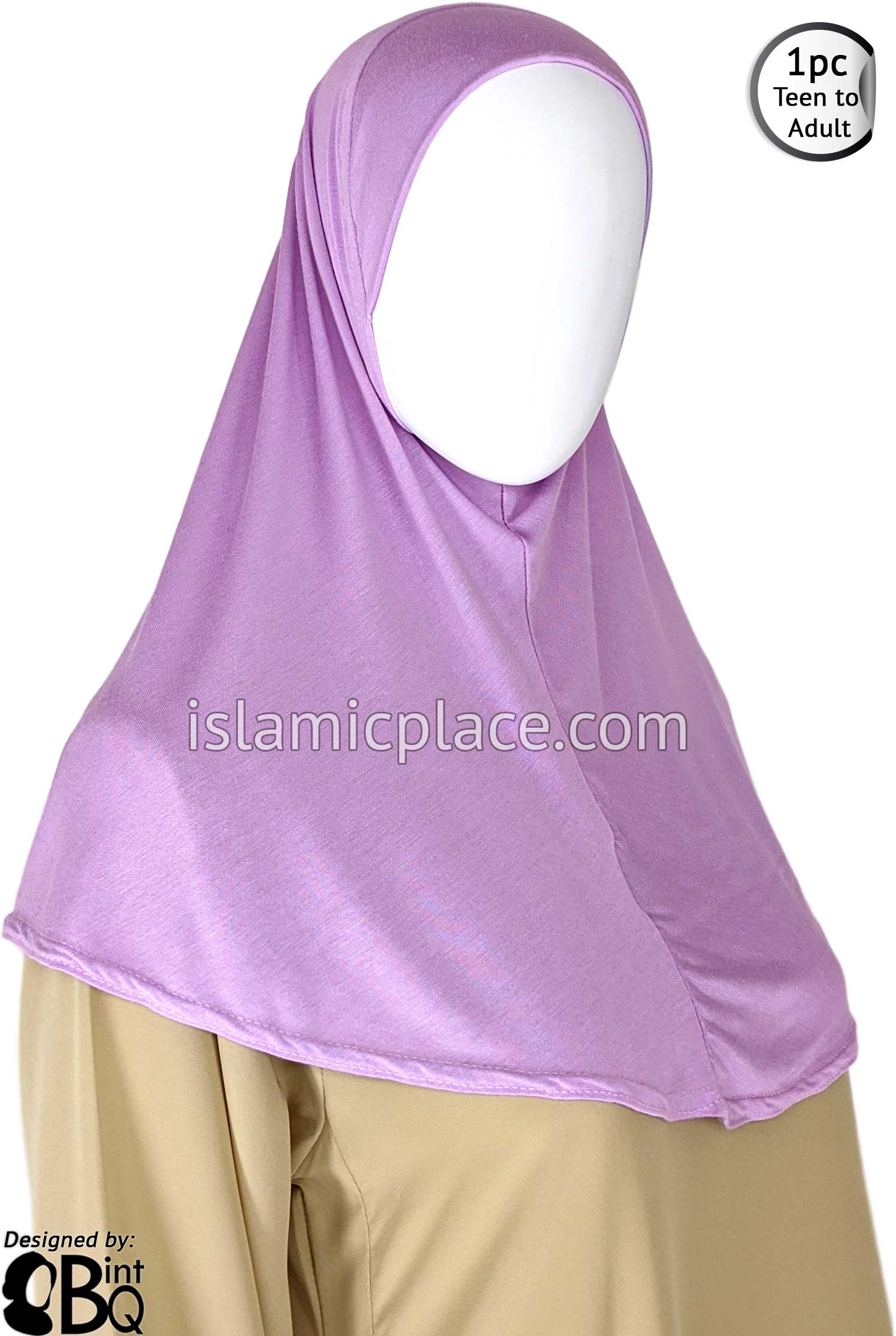 Lavender - Plain Teen to Adult (Large) Hijab Al-Amira (1-piece style)