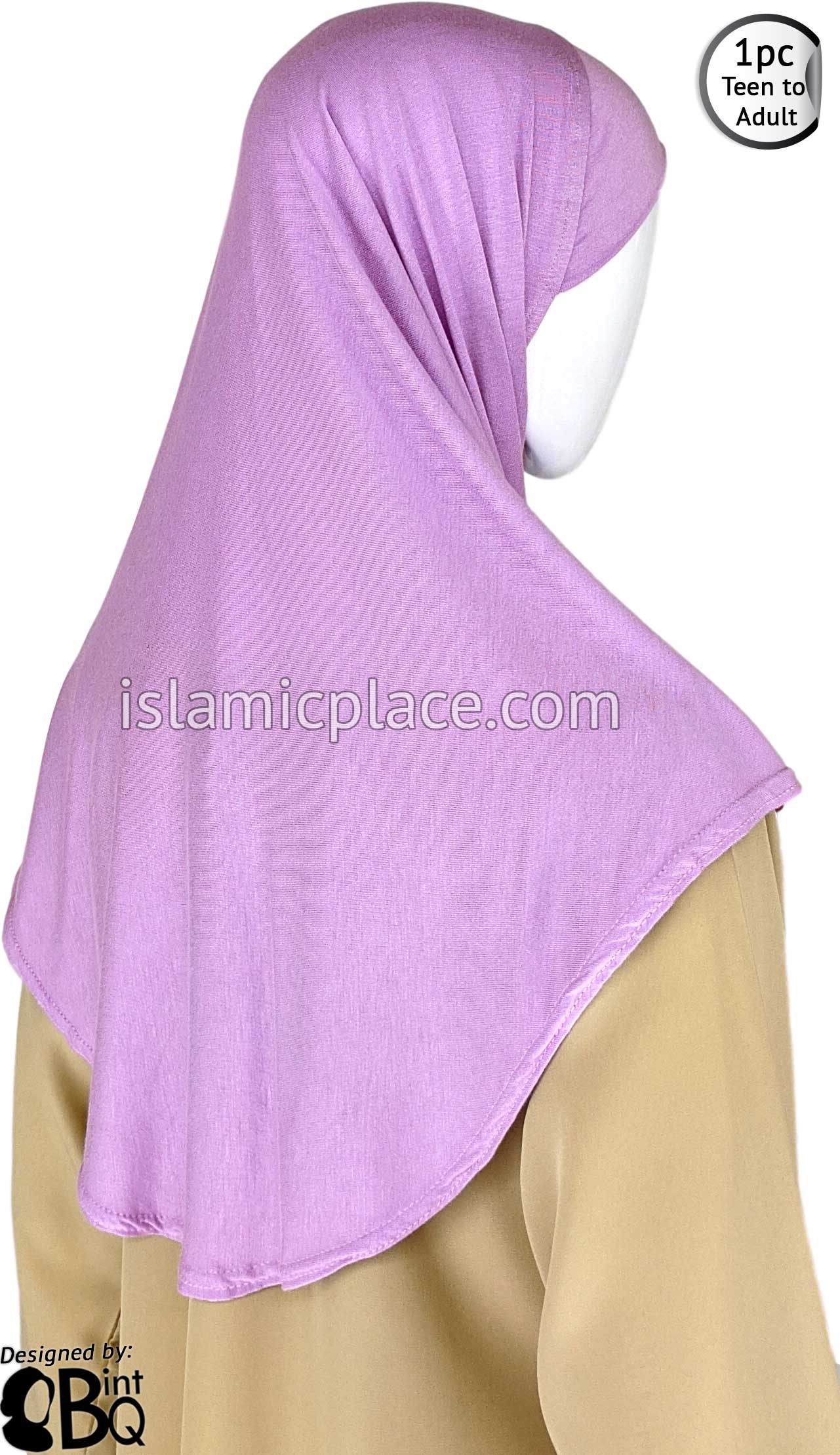 Lavender - Plain Teen to Adult (Large) Hijab Al-Amira (1-piece style)