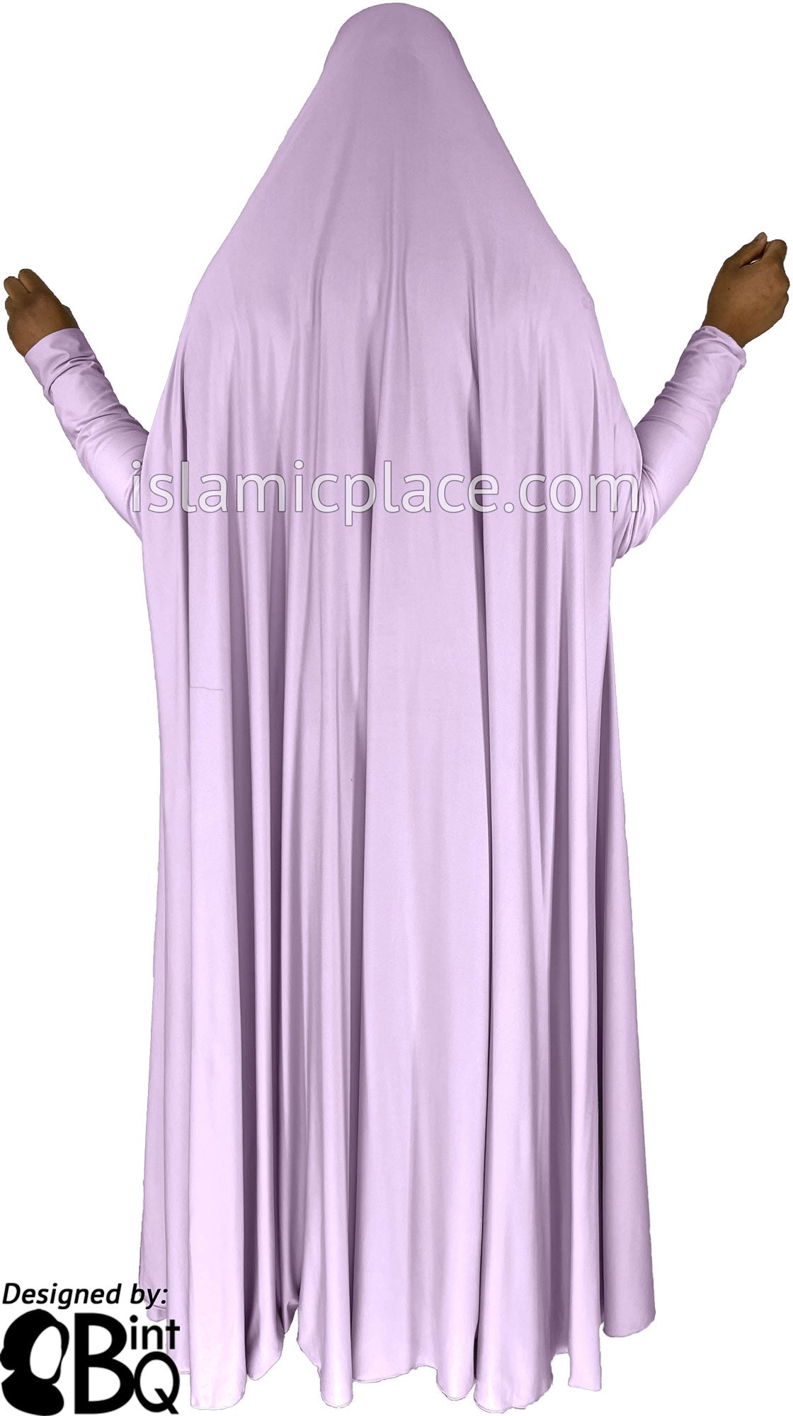 Lilac - Plain Overhead Abaya with Cuffs