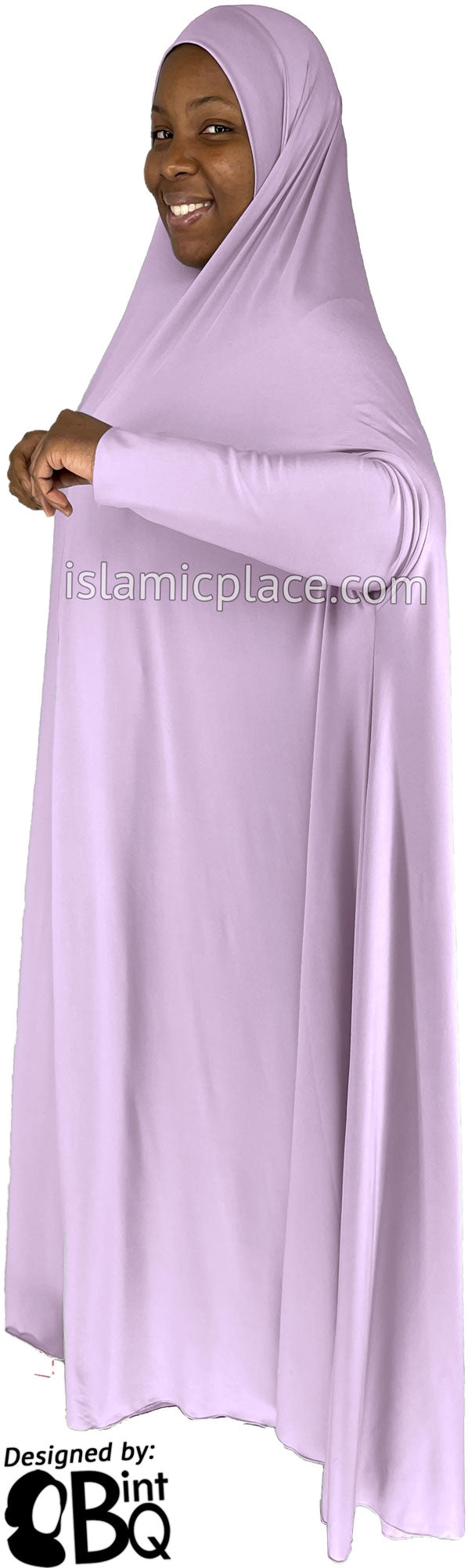 Lilac - Plain Overhead Abaya with Cuffs