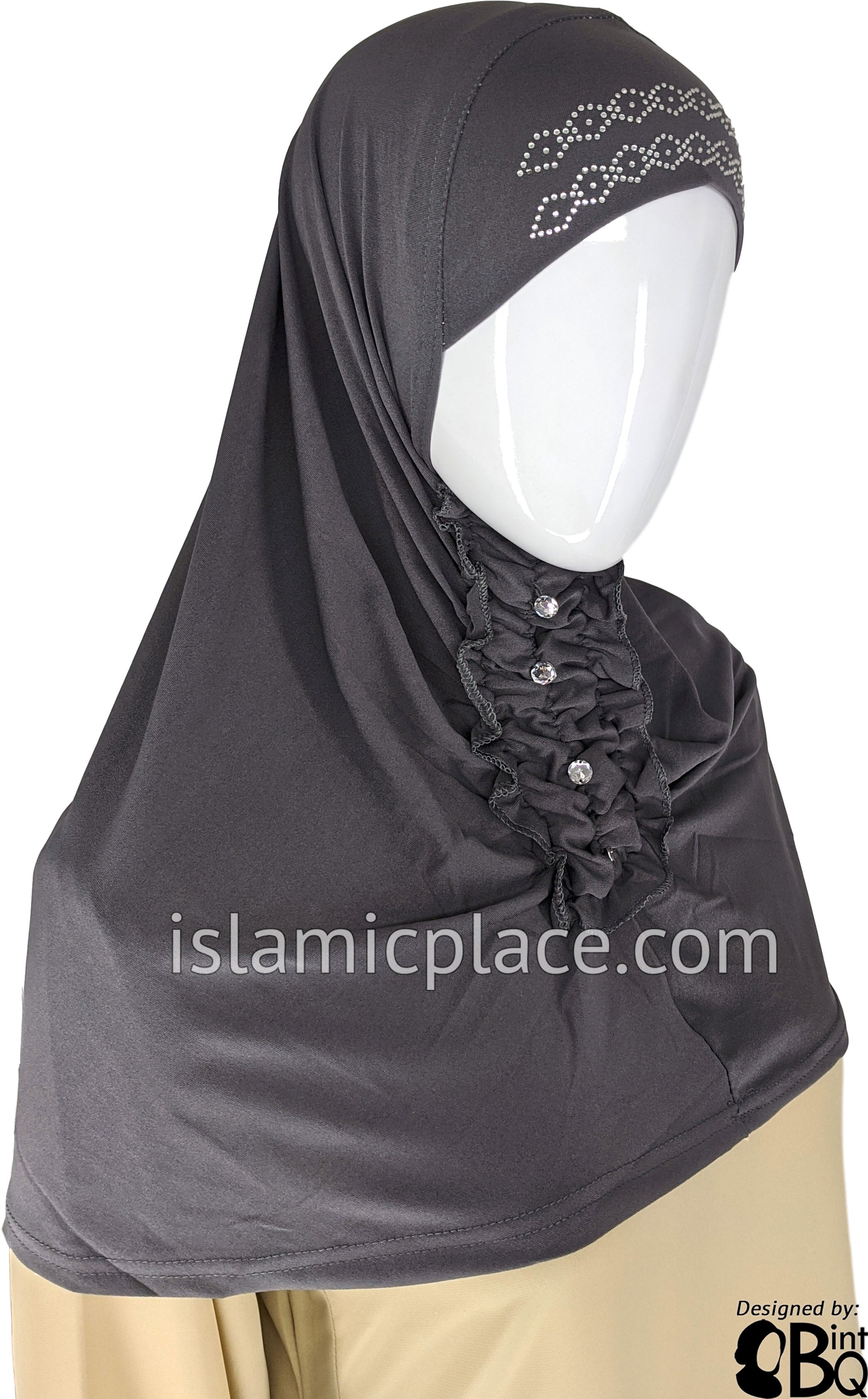 Charcoal Gray - Dazzling Hijab Teen to Adult (Large)