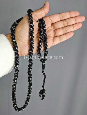 Pearly White - Large Bead Talib Tasbih Prayer Beads - The Islamic Place