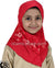 Red - Daisy Sketch Hijab Al-Amira - Girl size (1-piece) - Design 2