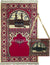 Red - Kaba Design Prayer Rug with Matching Zipper Carrying Bag