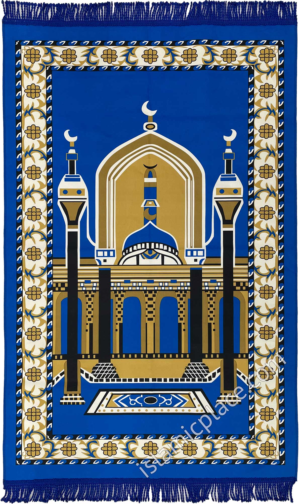 Turquoise - Contemporary Masjid Design Prayer Rug with Matching Zipper Carrying Bag