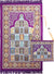 Purple - Tile Mihrab Design Prayer Rug with Matching Zipper Carrying Bag