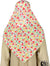 Coral, Green, And Yellow Hearts On White - 45" Square Printed Khimar