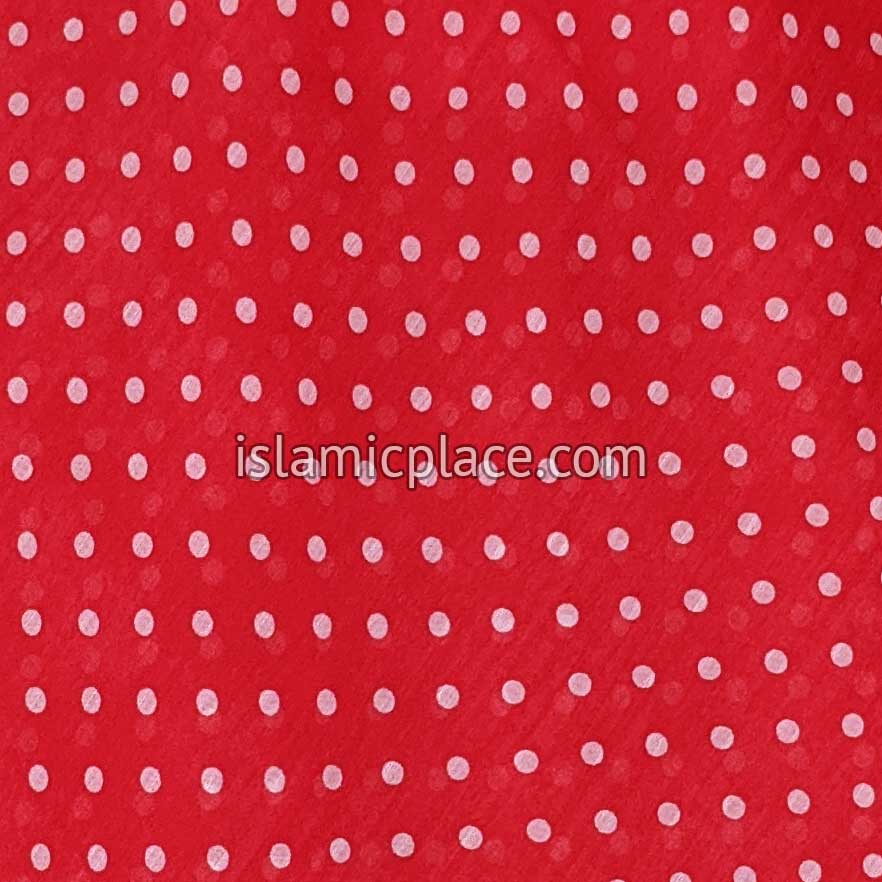 Blush Berry Pink with Small White Polka Dots - 45" Square Printed Khimar