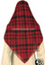 Crimson Red and Black Plaid - 45" Square Printed Khimar