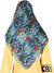 Fuchsia, Navy Blue, Light Blue and White Knots in Wood Design - 45" Square Printed Khimar