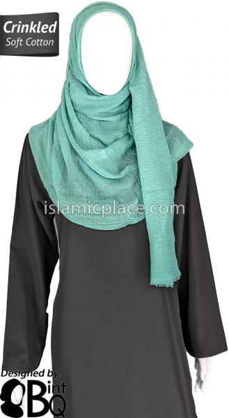 Seafoam Green - Plain Soft Crinkle Cotton Shayla Long Rectangle Hijab 36"x72"