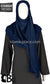 Navy - Plain Soft Crinkle Cotton Shayla Long Rectangle Hijab 36"x72"