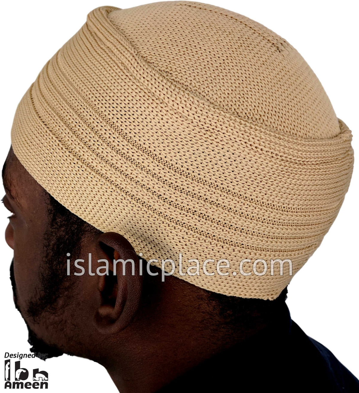 Khaki - Elastic Knitted Indonesian Solid Kufi (original style)