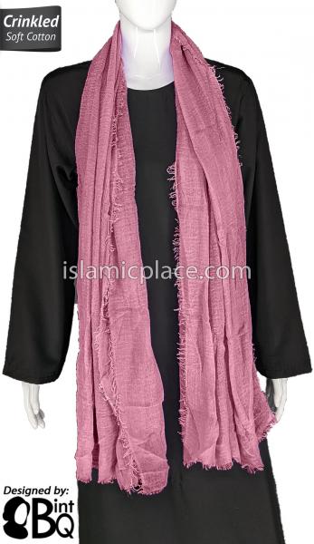 Opera Mauve - Plain Soft Crinkle Cotton Shayla Long Rectangle Hijab 36"x72"
