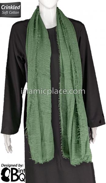 Spruce Green - Plain Soft Crinkle Cotton Shayla Long Rectangle Hijab 36"x72"