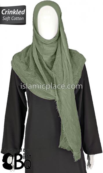 Spearmint - Plain Soft Crinkle Cotton Shayla Long Rectangle Hijab 36"x72"