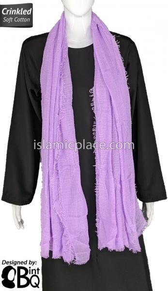 Lavender - Plain Soft Crinkle Cotton Shayla Long Rectangle Hijab 36"x72"