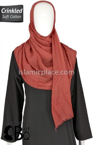 Blush Berry - Plain Soft Crinkle Cotton Shayla Long Rectangle Hijab 36"x72"