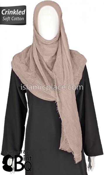Pale Pink - Plain Soft Crinkle Cotton Shayla Long Rectangle Hijab 36&quot;x72&quot;