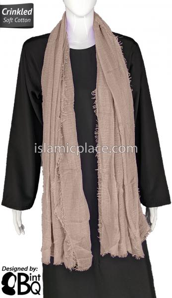 Pale Pink - Plain Soft Crinkle Cotton Shayla Long Rectangle Hijab 36"x72"