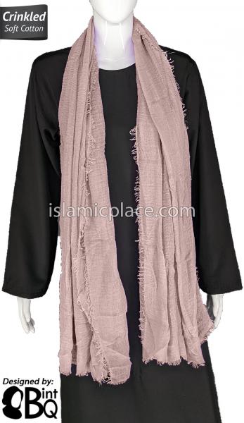 Mauve - Plain Soft Crinkle Cotton Shayla Long Rectangle Hijab 36"x72"