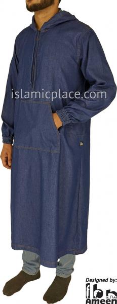 Blue Denim - Men Hoodie Thob by Ibn Ameen - IA5