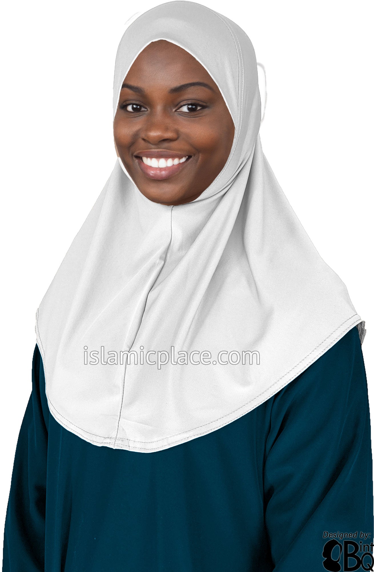 White - Luxurious Lycra Hijab Al-Amira - Teen to Adult (Large) 1-piece style