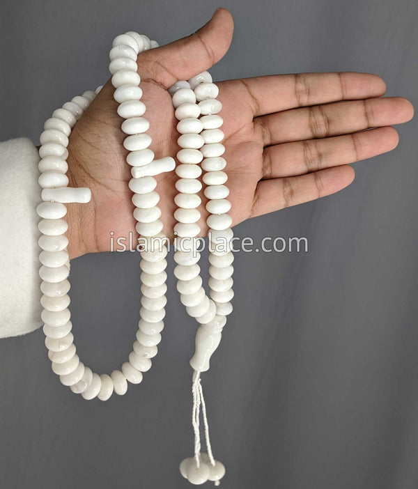 Pearly White Large Bead Talib Tasbih Prayer Beads The Islamic
