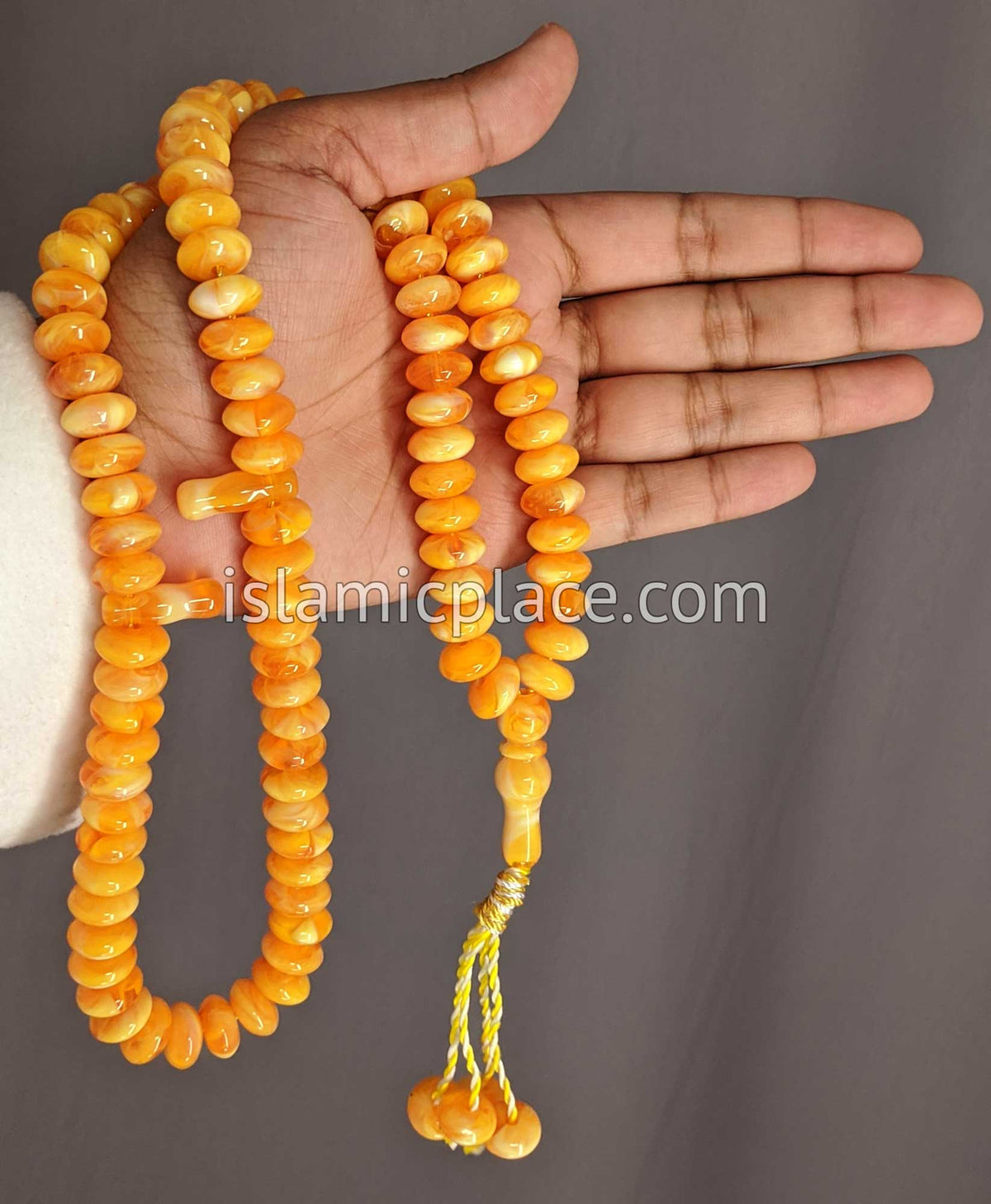 Amber Gold Large Bead Talib Tasbih Prayer Beads The Islamic Place