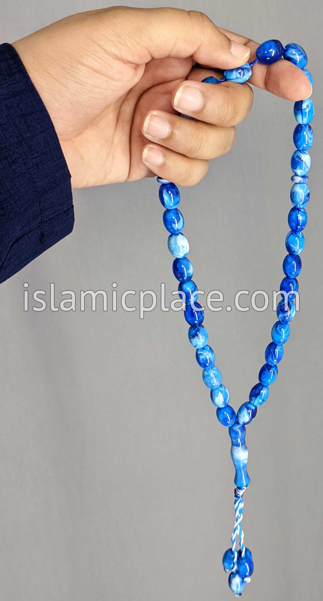 Marble Blue - Rashid Tasbih Prayer Beads - The Islamic Place