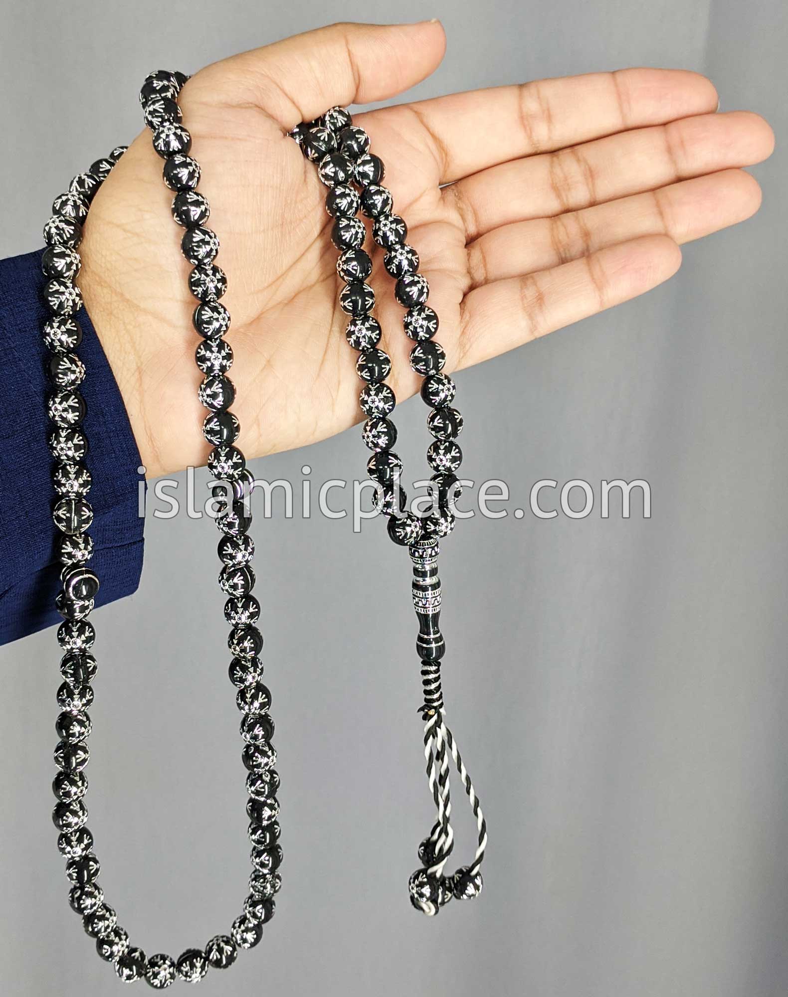 Black Crystal Design Tasbih Prayer Beads The Islamic Place