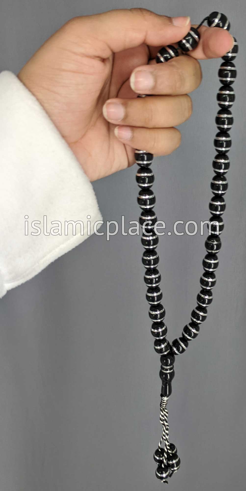 Black - Double Band Design Tasbih with 33 Prayer Beads