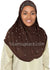 Brown - Pearly with Rhinestones Teen to Adult (Large) Hijab Al-Amira (1-piece style) - Design 10