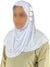 White - Roses in a Row Teen to Adult (Large) Hijab Al-Amira (1-piece style) - Design 11
