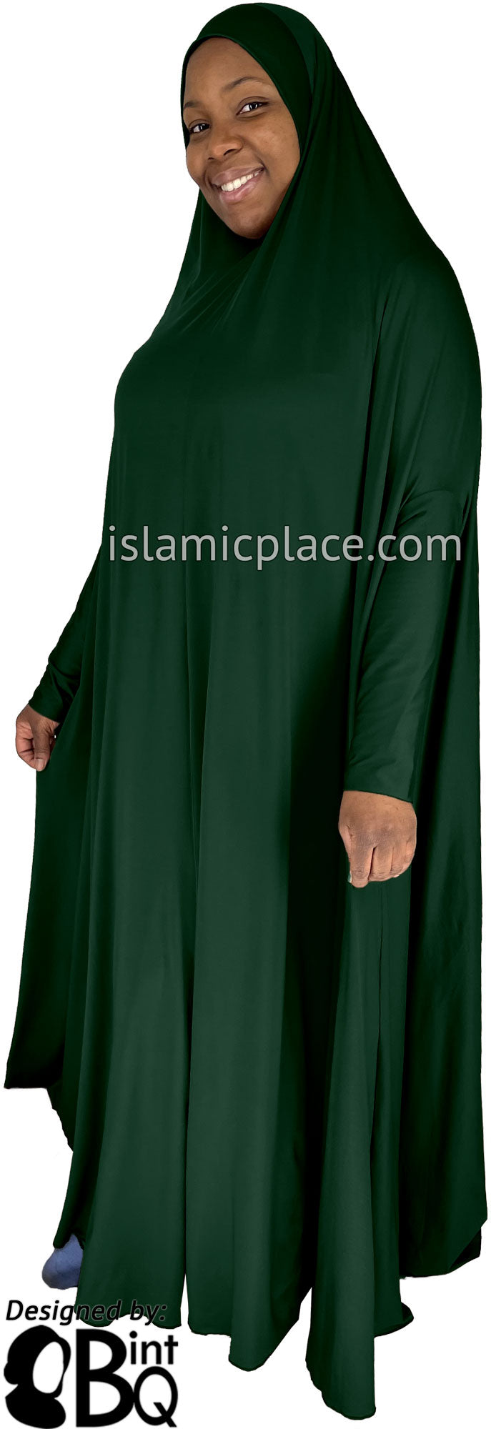 Hunter Green - Plain Overhead Abaya with Cuffs