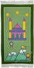 Green - Masjid Design Prayer Rug with Three Bright Stars (Junior Size)