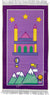 Purple - Masjid Design Prayer Rug with Three Bright Stars (Junior Size)
