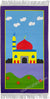 Purple - Masjid Design Prayer Rug with Puffy Clouds (Junior Size)