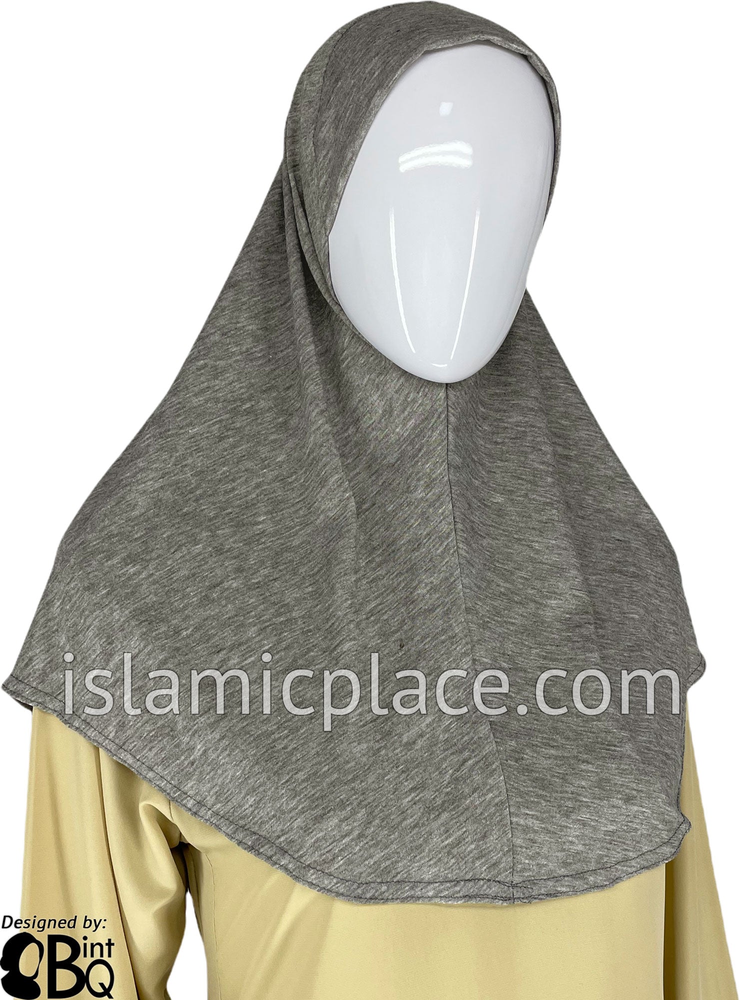 Light Heather Gray - Plain Teen to Adult (Large) Hijab Al-Amira (1-piece style)