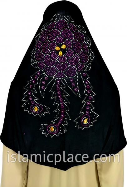 Black - Radiant Hijab Al-Amira Teen to Adult (Large) - Design 7