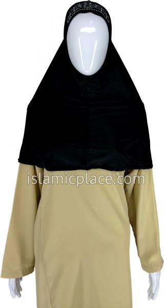 Black - Radiant Hijab Al-Amira Teen to Adult (Large) - Design 7