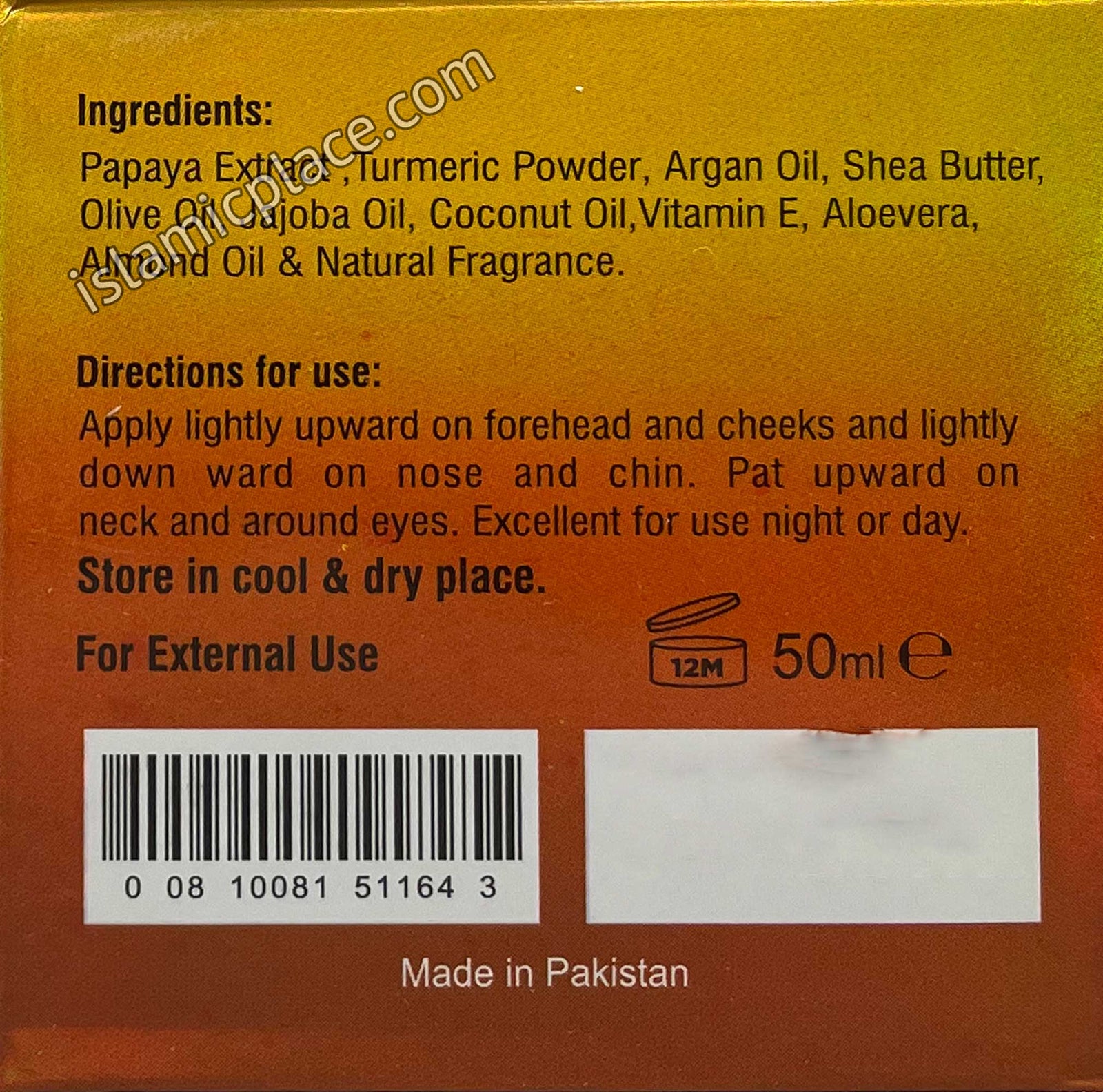 Papaya, Turmeric & Argan Oil - Revitalizing & Rehydrating Cream